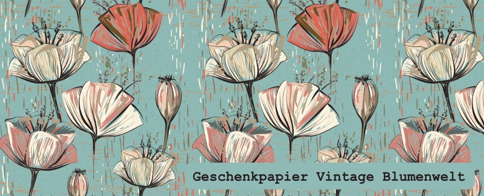Geschenkpapier Vintage Blumenwelt