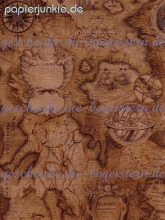 Geschenkpapier Segelkarte / Europakarte (10 Bogen)