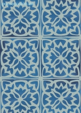 Geschenkpapier Fliesen, Blüte blau/türkis (5 Bogen)
