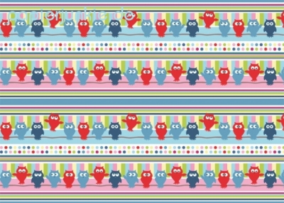 Geschenkpapier Eulen, bunt