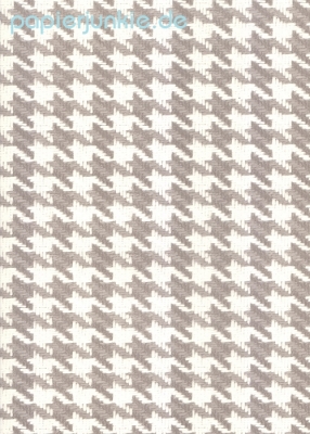 Geschenkpapier Hahnentritt beige/weiß, Pied de poule beige (R*)