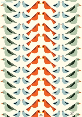 Geschenkpapier Birds Facing