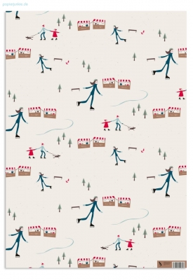 Geschenkpapier Ice Skater