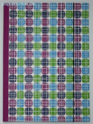 Geschenkpapier Karos + Linien, blau/grün