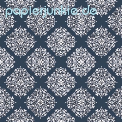 Geschenkpapier Blumenornament, blau