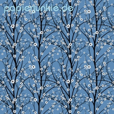Geschenkpapier Kirschblüte auf Blau