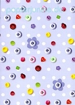 Geschenkpapier Buttons, Knöpfe blau