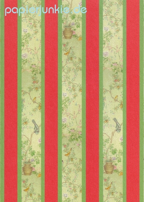 Geschenkpapier Emerald Garden with Red Stripe (F*)