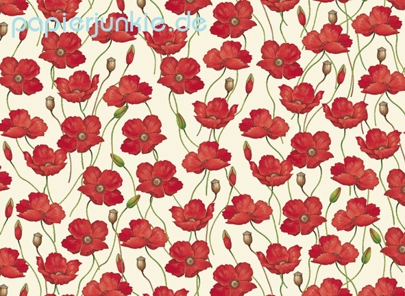 Geschenkpapier Mohnblumen