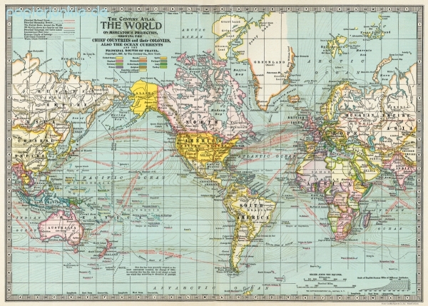 Geschenkpapier World Map 3