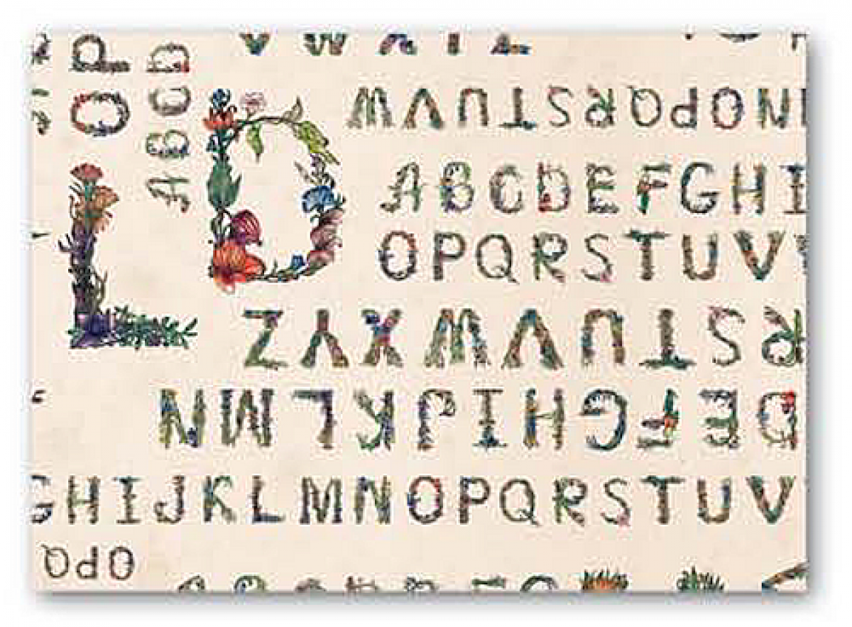 Geschenkpapier Blumenalphabet