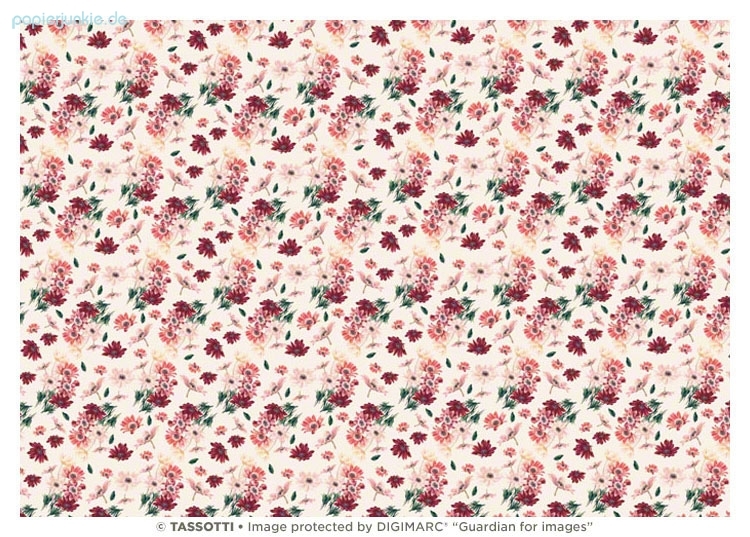 Geschenkpapier Anemonen, rosa/rot (Grafiche Tassotti)