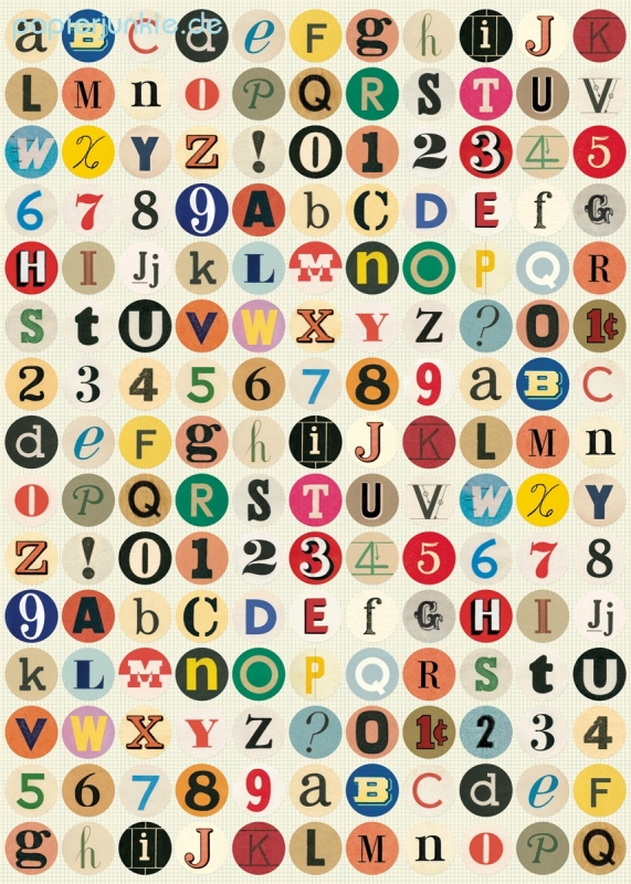 Geschenkpapier Vintage Alphabet, ABC