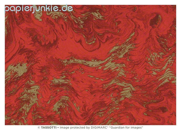 Geschenkpapier Marmoriert, rot/gold (Grafiche Tassotti )
