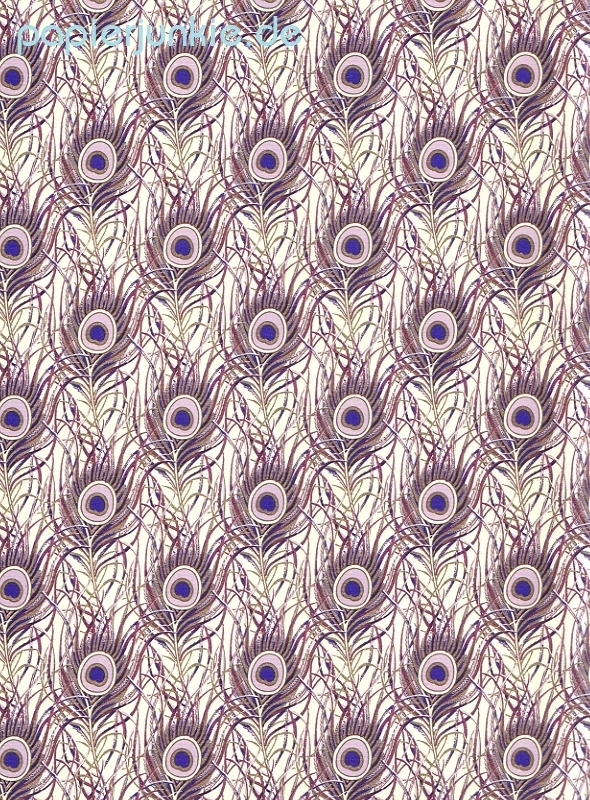 Geschenkpapier Pfauenfedern, violett