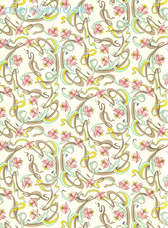 Geschenkpapier Art Nouveau Blumen, pink