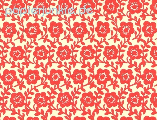 Carta Varese - Geschenkpapier Blütenstengel rankend, rot
