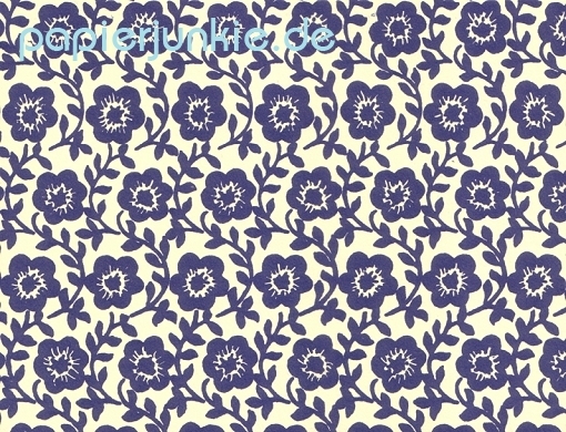 Carta Varese - Geschenkpapier Blütenstengel rankend, blau (R*)