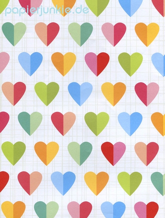 Geschenkpapier Hearts, bunte Herzen