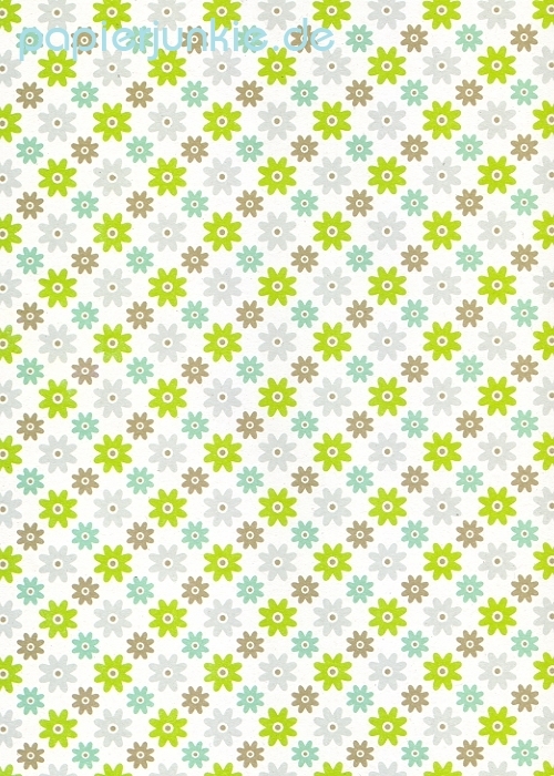 Geschenkpapier Little Pattern, weiß/grün