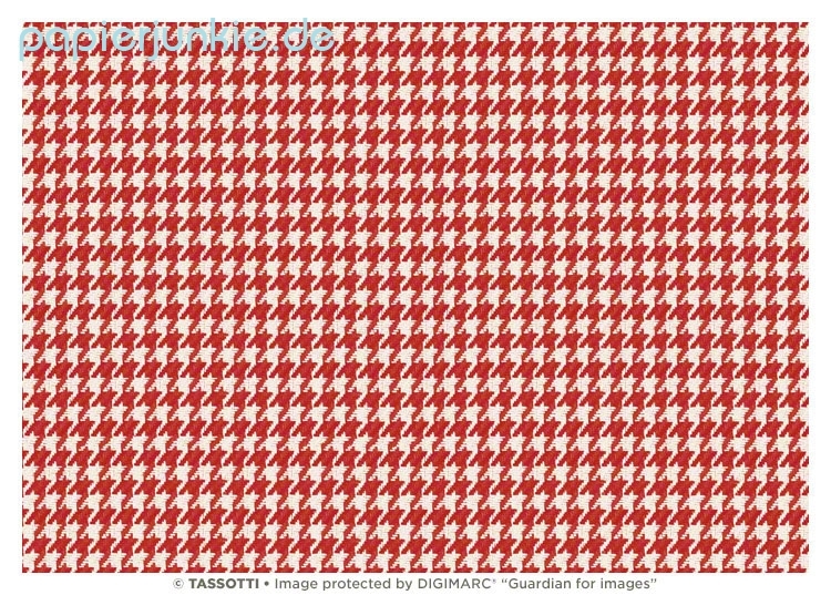Geschenkpapier Hahnentritt rot/weiß, Pied de poule rosso (Grafiche Tassotti)