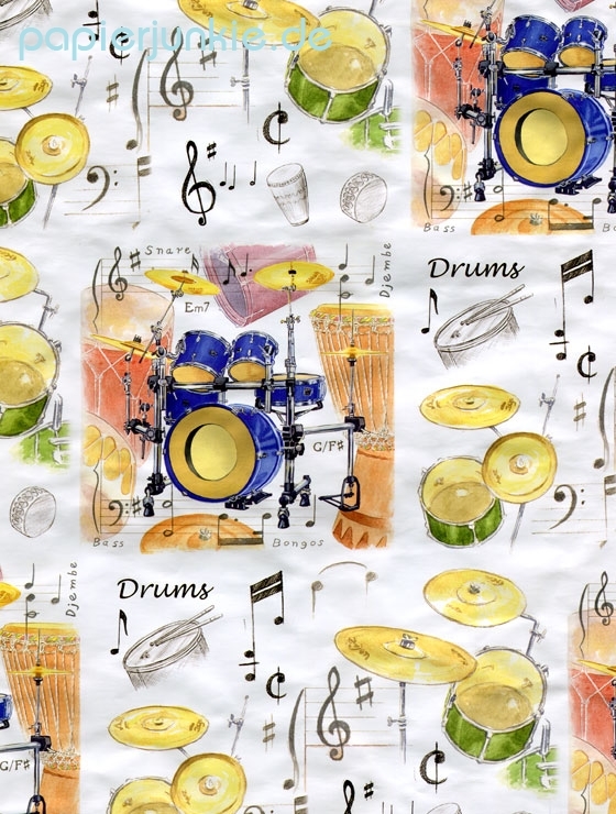 Geschenkpapier Drums, Schlagzeug