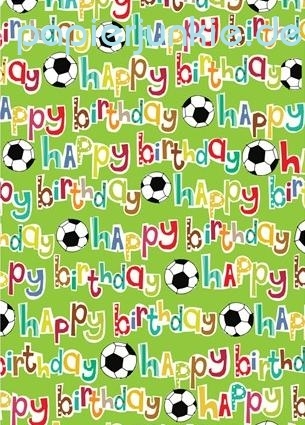 Geschenkpapier Happy Birthday, Fußball