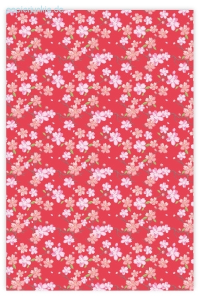 Geschenkpapier Kirschblüte, rot