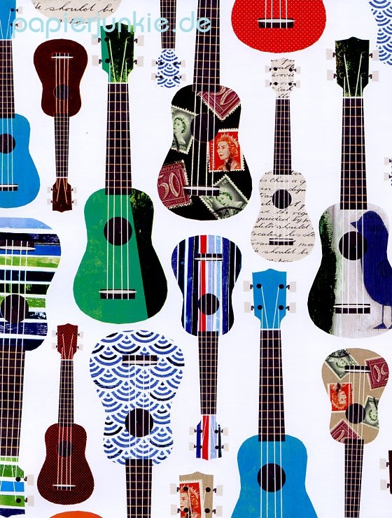 Geschenkpapier Ukuleles, Gitarren (F*)