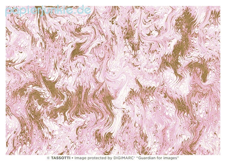 Geschenkpapier Marmorata, rosa/gold (Grafiche Tassotti) (Fioratavarese)