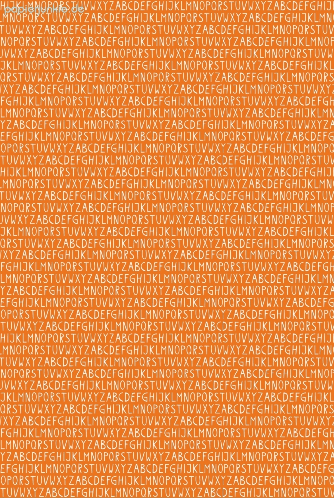 Geschenkpapier Buchstaben, Orange/Weiss