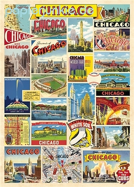 Geschenkpapier Chicago Collage