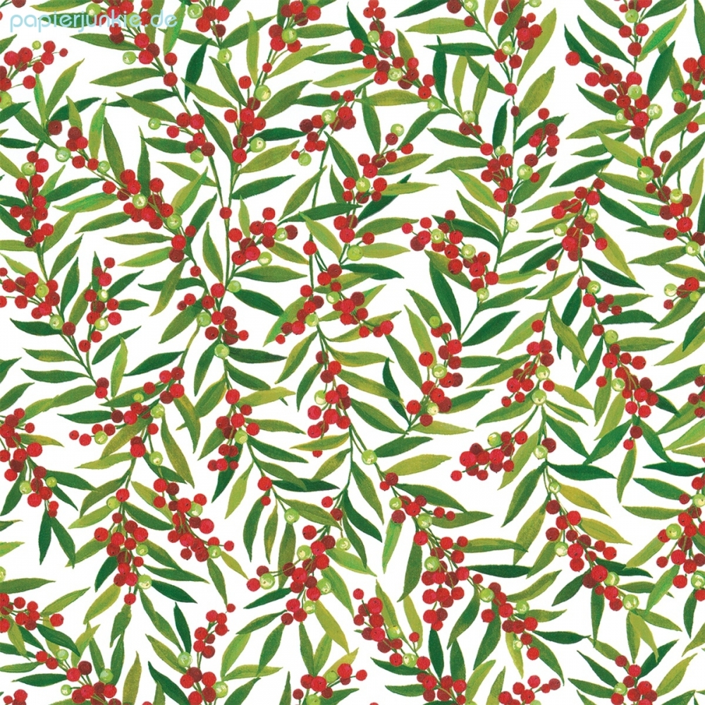 Geschenkpapier Berry branches ivory