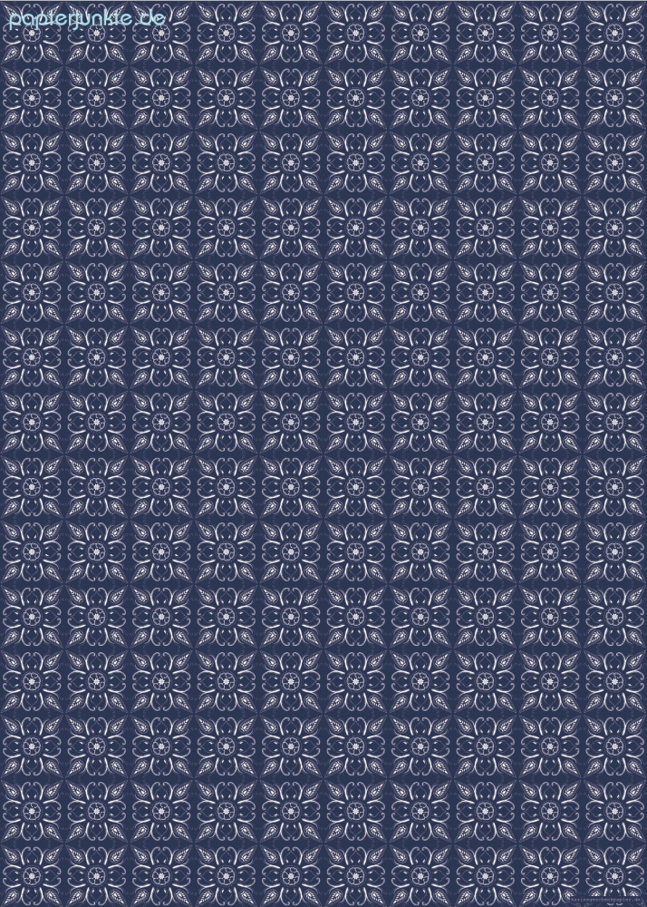 Geschenkpapier Bandana, Kacheln blau/weiß