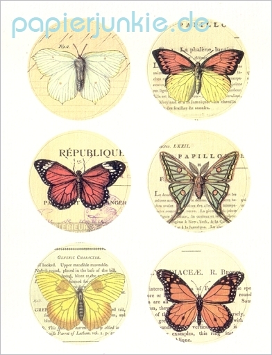 Vintage Stickers Butterfly, Schmetterlinge 06