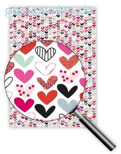 Geschenkpapier Hearts, bunte Herzen