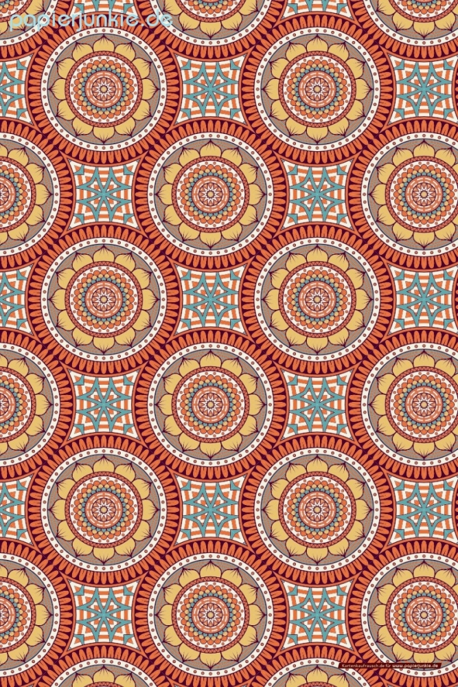 Geschenkpapier Blumen im Boho-Stil, rot/orange