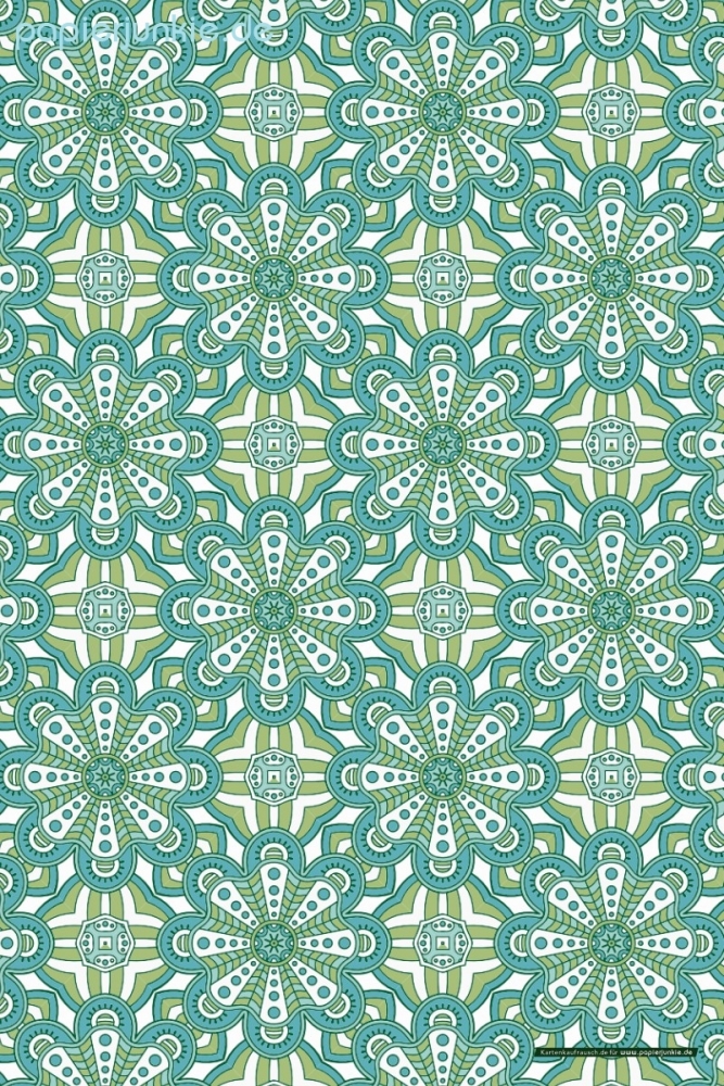 Geschenkpapier Blüten im Boho-Stil, grün