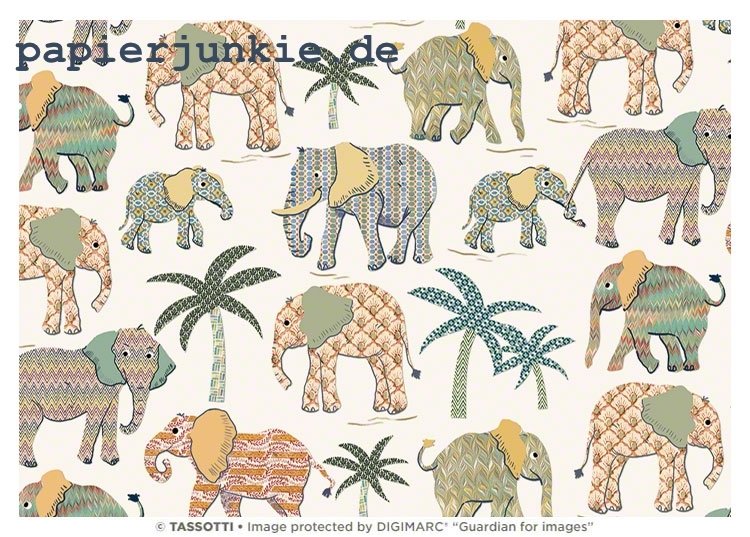 Geschenkpapier Elefanti in carta