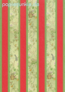 Geschenkpapier Emerald Garden with Red Stripe (F*)