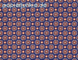 Carta Varese - Blume & Punkte, blau/orange