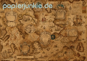 Geschenkpapier Segelkarte / Europakarte (10 Bogen)
