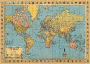 Geschenkpapier World Map 2