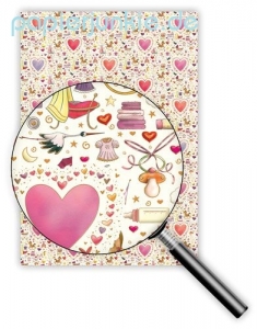 Geschenkpapier Babyutensilien, rosa