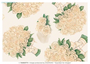 Geschenkpapier Hochzeitsrosen, weiße Rosen (Grafiche Tassotti / A*)