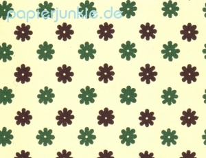 Carta Varese - Geschenkpapier Rosetten, braun/grün (10 Bogen)