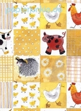 Geschenkpapier Checkerboard Farmland, Bauernhoftiere (A*)