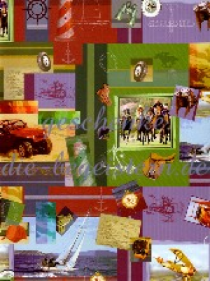 Geschenkpapier Collage Sport