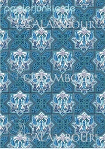 Decoupage-Papier Mosaik, dunkelblau (5 Bogen)