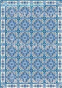 Decoupage-Papier, Mosaik, blau/weiß
